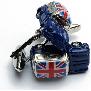 Manchetknopen - Mini Cooper Auto Blauw Britse Vlag