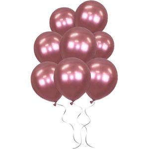 LUQ - Luxe Chrome Rode Helium Ballonnen - 100 stuks - Verjaardag Versiering - Decoratie - Latex Ballon Chrome Rood