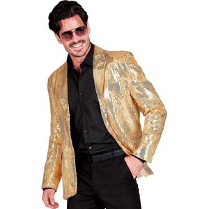 Widmann - Glitter & Glamour Kostuum - Pailletten Colbert Funky Showmaster Goud Man - Goud - Medium - Carnavalskleding - Verkleedkleding