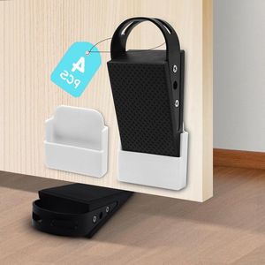 Rubberen deurstoppers voor vloer - 4 stuks antislip deurvergrendeling - stapelbaar - beschermt muren en ramen - zwart deurstopper buiten