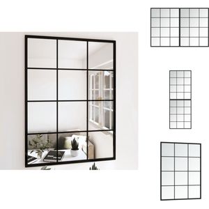 vidaXL Wandspiegel - Spiegelset - Decoratieve en functionele spiegels - 80 x 60 cm - Zwart frame - 2 stuks - Spiegel