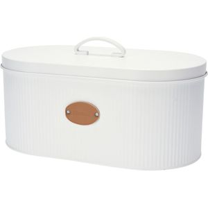 Huis en Bed - Luxe Witte Broodtrommel van Metaal 33 X 18 X 15 cm