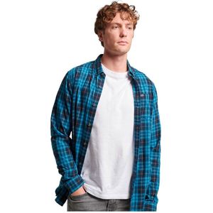 Superdry Vintage Check Shirt Met Lange Mouwen Blauw XL Man