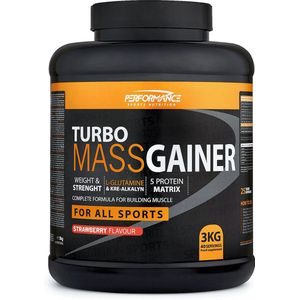 Performance - Turbo Mass Gainer (Strawberry - 3000 gram) - Weight gainer - Mass gainer - Sportvoeding - 40 shakes