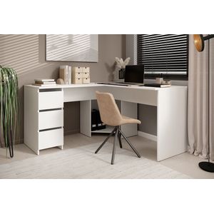 Meubella - Bureau Fuenta - Wit - 142 cm