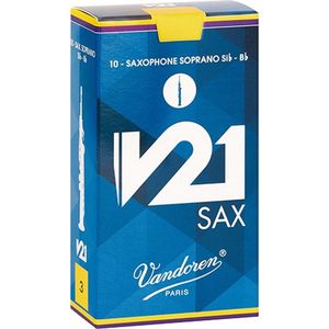 Vandoren Sopraan Saxofoon V21 Rieten - 10 Stuks Verpakking - Dikte 3.0