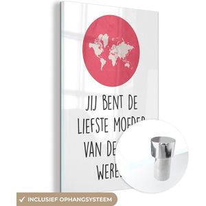 Canvas - Moederdag quote 'Jij bent de liefste moeder van de hele wereld' - 20x30 cm