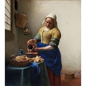 Johannes Vermeer - Melkmeisje - Canvasdoek - 50 x 70 cm