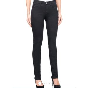 Merkloos - Jeans stretch/corrigerend - Straight fit - Normale heuphoogte - Maat 36 (w) en 32 (82cm l) - Zwart - 5 pocket