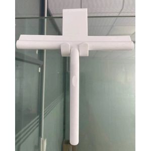 Douchewisser met houder zonder boren (wit) siliconen trekker voor de douche, raamtrekker 21 cm - raamwisser voor douchedeuren, spiegels, ramen, tegels, autoruiten, glasreiniging
