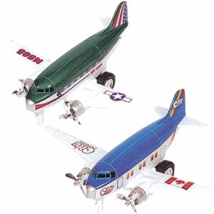 Speelgoed propellor vliegtuigen setje van 2 stuks groen en blauw 12 cm - Vliegveld maken spelen voor kinderen