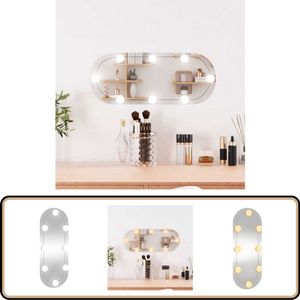 vidaXL Wandspiegel LED - Ovaal - 20x50 cm - Glas Wandspiegel - Led Spiegel - Makeup Mirror - Spiegels - Zilveren Spiegel