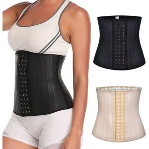 Livvi Wear - Latex/Katoenen Waist Trainer - Lichtroze - Maat L - Shaper | Shapewear | Korset | Afslanken