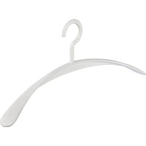 De Kledinghanger Gigant - Garderobehanger - Jassenhanger - Volwassenen - 6340 - 12 Stuks - Wing - Kunststof - Wit - Schouderverbreding 4,2 cm - 45 cm - Kledinghanger - Kleerhanger (6340_01/12)