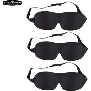 Spilbergen - Oogmasker - Slaapmasker - Nachtmasker - Mannen - Vrouwen – One Size - Zwart