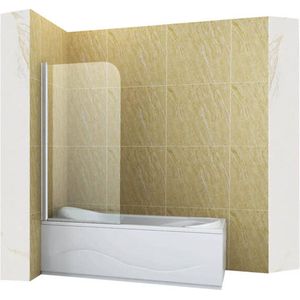 Silla Badwand Marion 70 x 140 cm - transparant glas - Chroom - Draaibaar - 5 mm dik