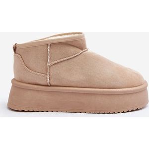 Beige Plateau Zool Lage Cozy Boots