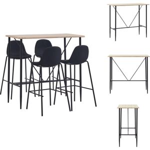 vidaXL Barset - Barsets - Bar Set - Bar Sets - 5-delige Barset stof zwart