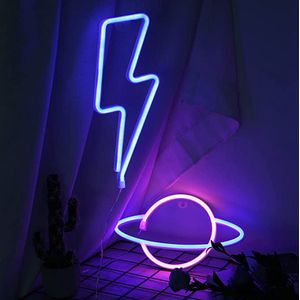 Bliksem & Jupiter Neon Verlichting - Fenom Lights ® - Black Friday 2022 - Sinterklaas Cadeautjes - Neon Lampen - Sfeer Decoratie - 2 Stuks