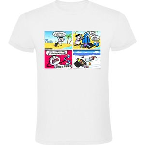 Koffer verwisseld met de zomer en de winter Heren T-shirt - vakantie - kleding - warm - koud - zwemmen - grappig