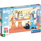 Clementoni Bluey Puzzel 104 Stukjes, Kinderpuzzels, 6-8 jaar