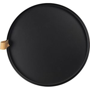 Clayre & Eef Decoratie Dienblad Ø 30x3 cm Zwart Ijzer Rond Serveerschaal