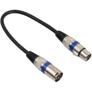 XLR (m) - XLR (v) audiokabel / zwart/blauw - 0,30 meter