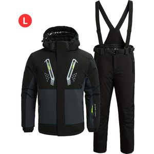 Livano Skipak - SkiBroek - Skijas - Ski Suit - Wintersport - Heren - 2-Delig - Zwart - Winter - Maat L
