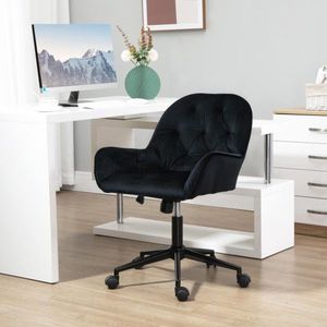 Zakelijke stoel Roterende stoel Bure stoel Hoogte Verstelbaar fluweelachtige polyester zwart 60 x 61 x 81-91 cm