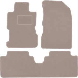 Beige velours vloermatten voor: Honda Civic VII sedan (2001-2005)
