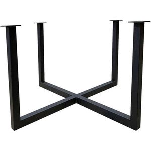 Zwarte stalen salontafel onderstel hoogte 37 cm, vierkant 50 x 50 cm (30 x 30 mm)