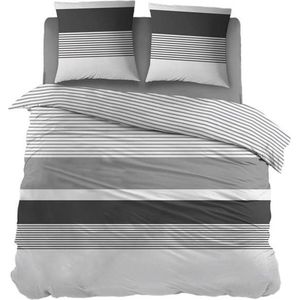 Snoozing Denise - Flanel - Dekbedovertrek - Tweepersoons - 200x200/220 cm - Grijs