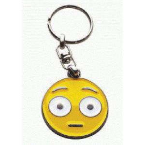 Emoji metalen sleutelhanger - blozend gezicht