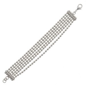 Behave Armband - zilver kleur - bolletjes schakel - schakelarmband - 18 cm