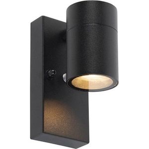 QAZQA solo - Moderne Wandlamp voor buiten - 1 lichts - D 11 cm - Zwart - Buitenverlichting