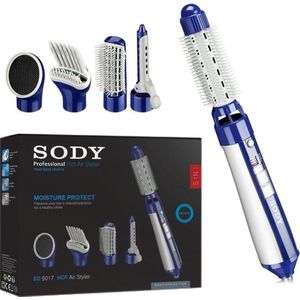 Sody SD5017 Luxe 5 in 1 Multi-styler - Roterende Warme Luchtborstel - Stijltang - Krultang - Föhnborstel