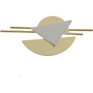 Behave - Broche - Geometrisch Design - Goud en Zilver kleur - Dames - Sierspeld - 7.5cm