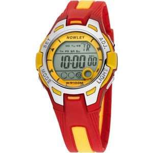 Nowley 8-6130-0-8 digitaal horloge 37 mm 100 meter rood/ geel