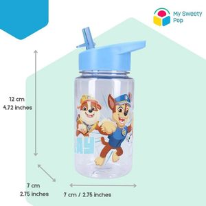 Drinkfles voor Kinderen - Transparant Kunststof, 450 ml met Rietje - Ideaal voor School en Vakantie