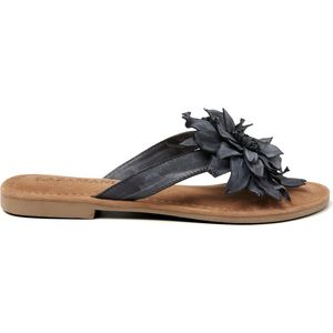 Lazamani Daisy Leren Dames Slippers Black Maat 39