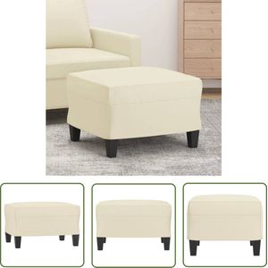 The Living Store Voetenbank 60x50x41 cm kunstleer crèmekleurig - Voetenbank - Voetenbankjes - Relaxstoel - Lounge Stoel - Salontafel