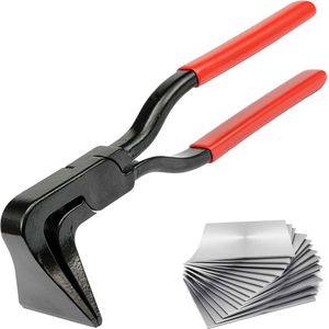 90° afkantang breed 60 mm - plaattang afvalgereedschap met anti-slip greep - beproefde dakdekker gereedschap voor doe-het-zelvers - rood .