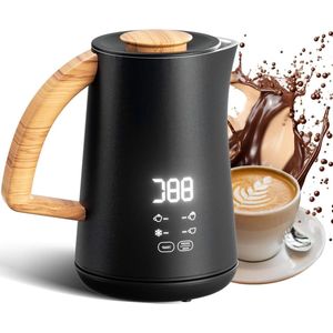 Elektrische 4-in-1 melkopschuimer - warm koud melkschuim - automatische uitschakeling - 290 ml 500 ml melkwarmer - melkreservoir (zwart)