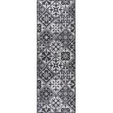 Kitchen Vintage Keukenloper - Anti-slip - Machine Wasbaar - 100% Polyester - Modern Design - Grijs- 60x180 CM