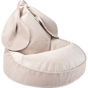 Wigiwama Velvet Bunny Beanbag Chair / Zitzak - Ø60x75cm - Dusty Beige