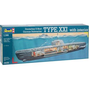 1:144 Revell 05078 Deutsches U-Boot Typ XXI mit Interieur Plastic Modelbouwpakket-