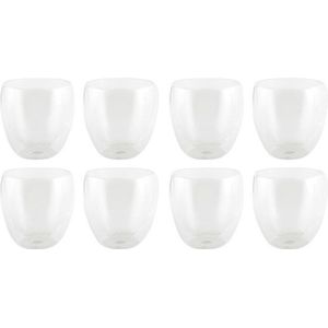 8x Luxe dubbelwandige theeglazen 200ml - Keuken accessoires - Koffie/thee bekers en glazen