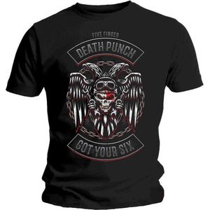 Five Finger Death Punch - Biker Badge Heren T-shirt - S - Zwart