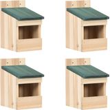 VidaXL Vogelhuisjes 4 st 12x16x20 cm Vurenhout - Tuindecoratie