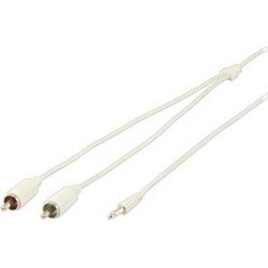 3.5 mm naar RCA audiokabel 1,00 m wit